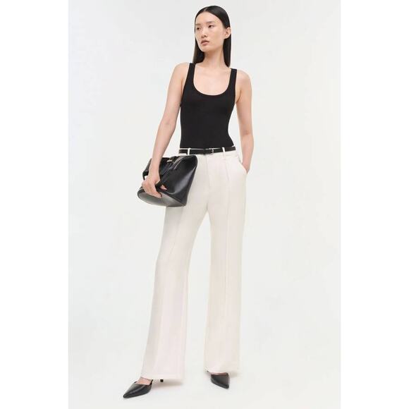 Jonathan Simkhai Ansel Trouser Pants in Ivory 6 - Picture 1 of 5